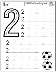 okul öncesi 1 sayısı çizgi çalışması